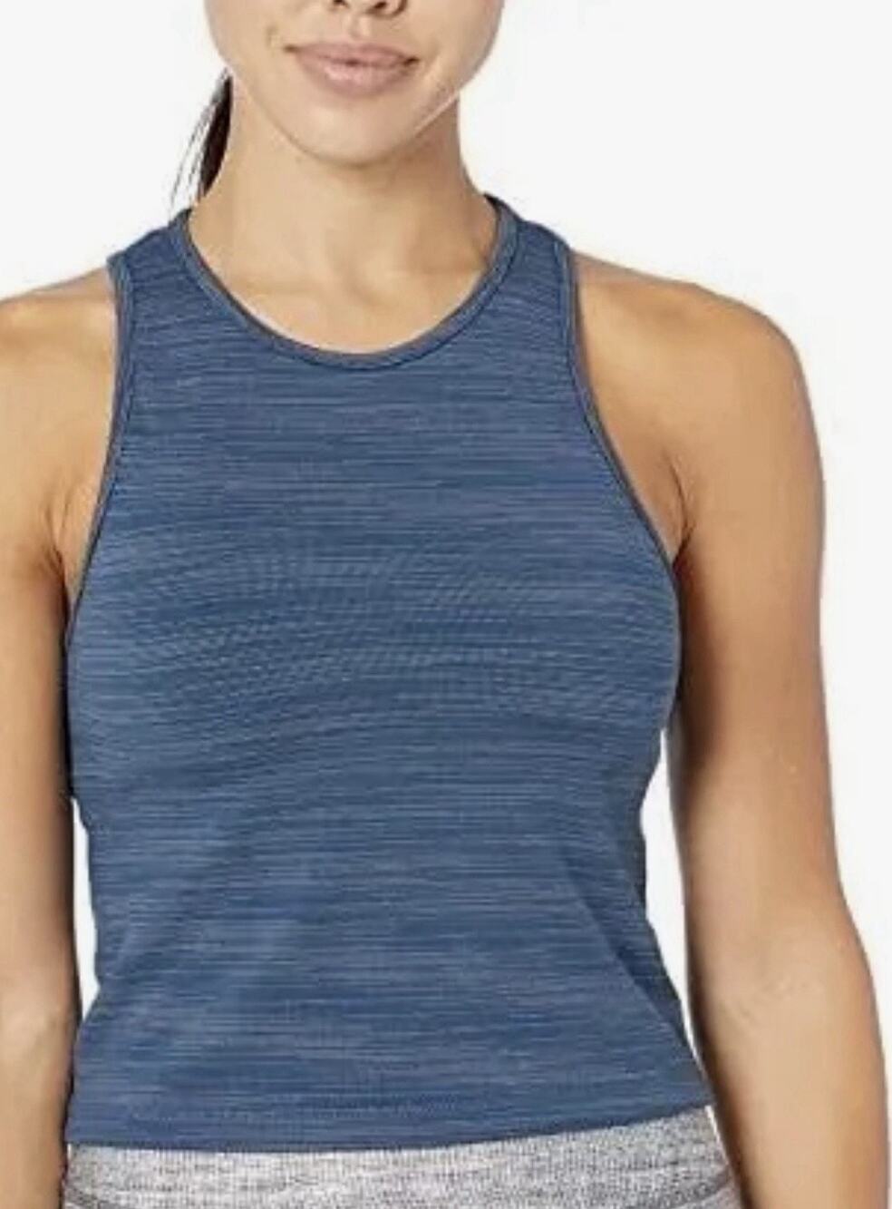 Jockey Active Brushed Space Dye Crop Top L51644 Womens Size M New